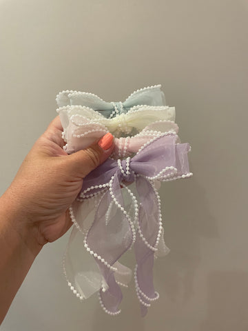 Pearl Trimmed Organza Bows
