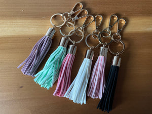 Faux Leather Fringe Key Chain