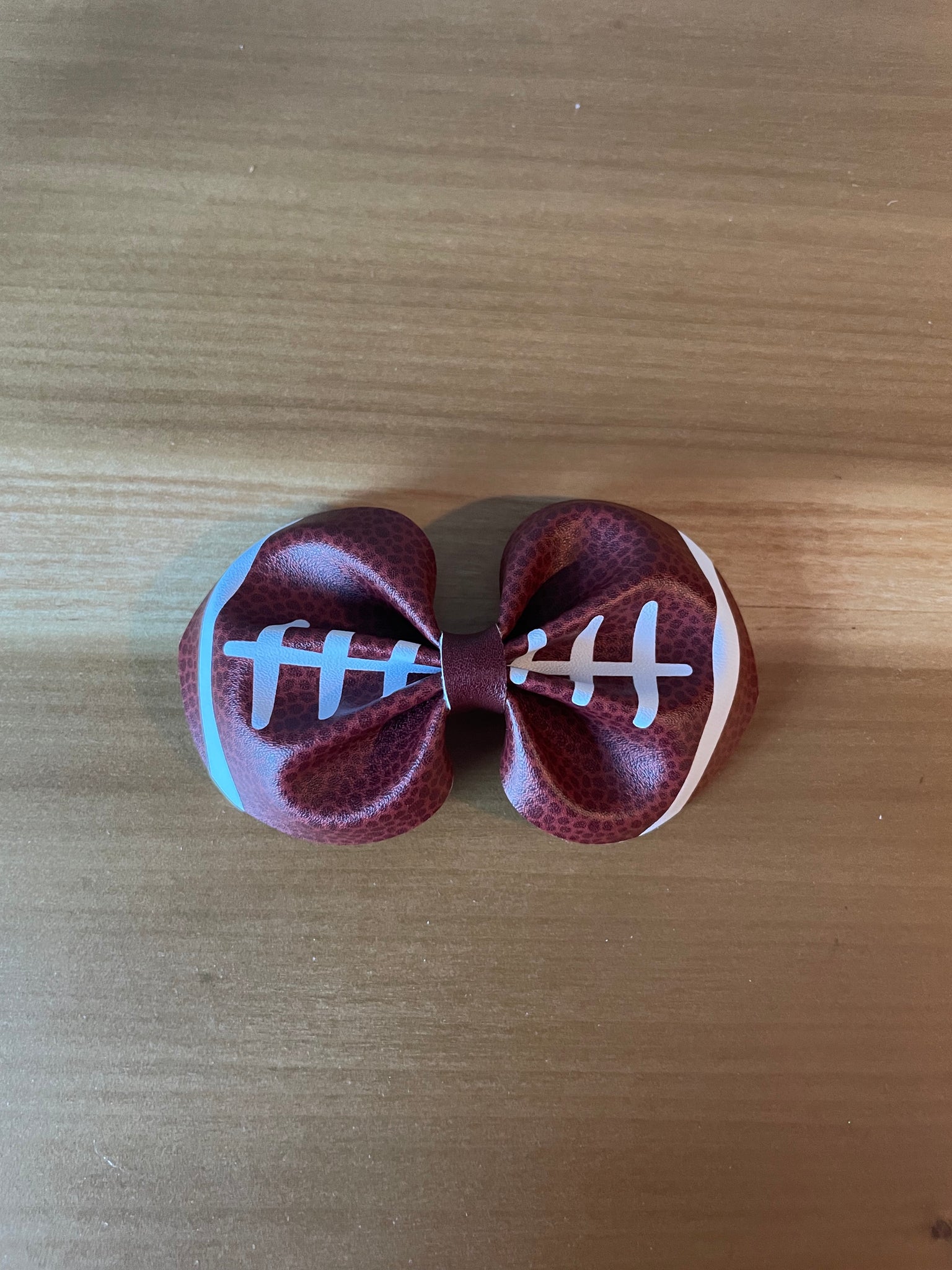 Faux Leather Football Bow