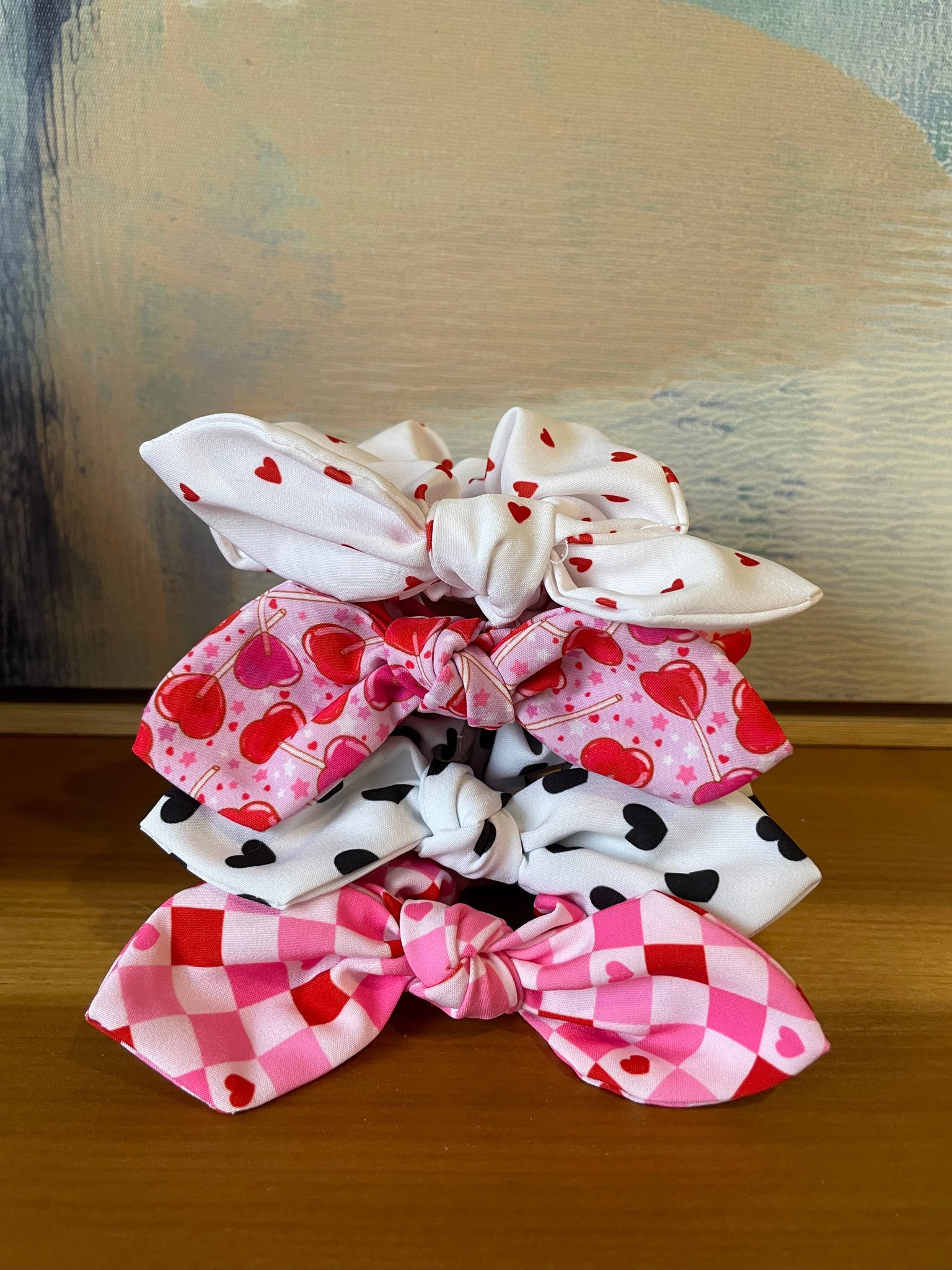 Valentines Bow Scrunchies