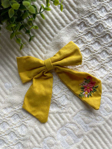 Embroidered School Girl Bow