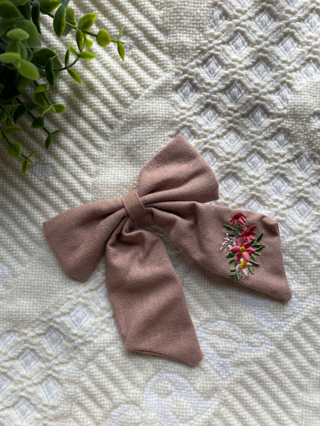 Embroidered School Girl Bow