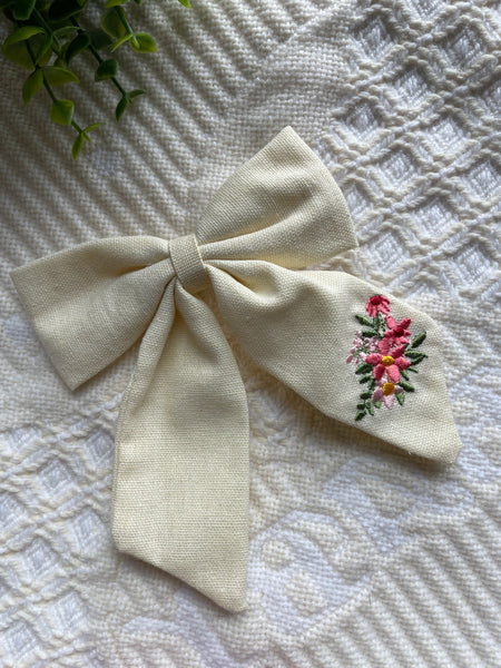 Embroidered School Girl Bow