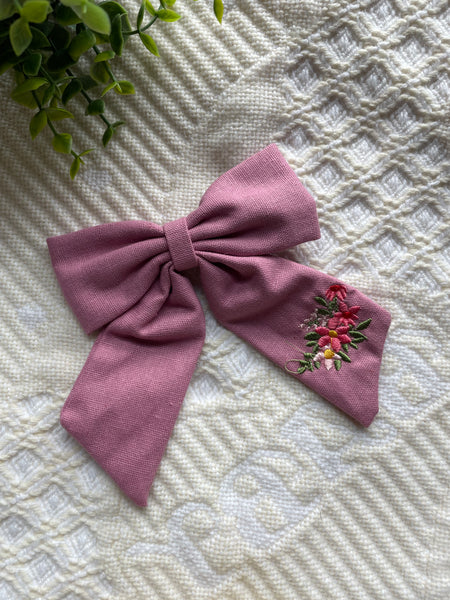 Embroidered School Girl Bow