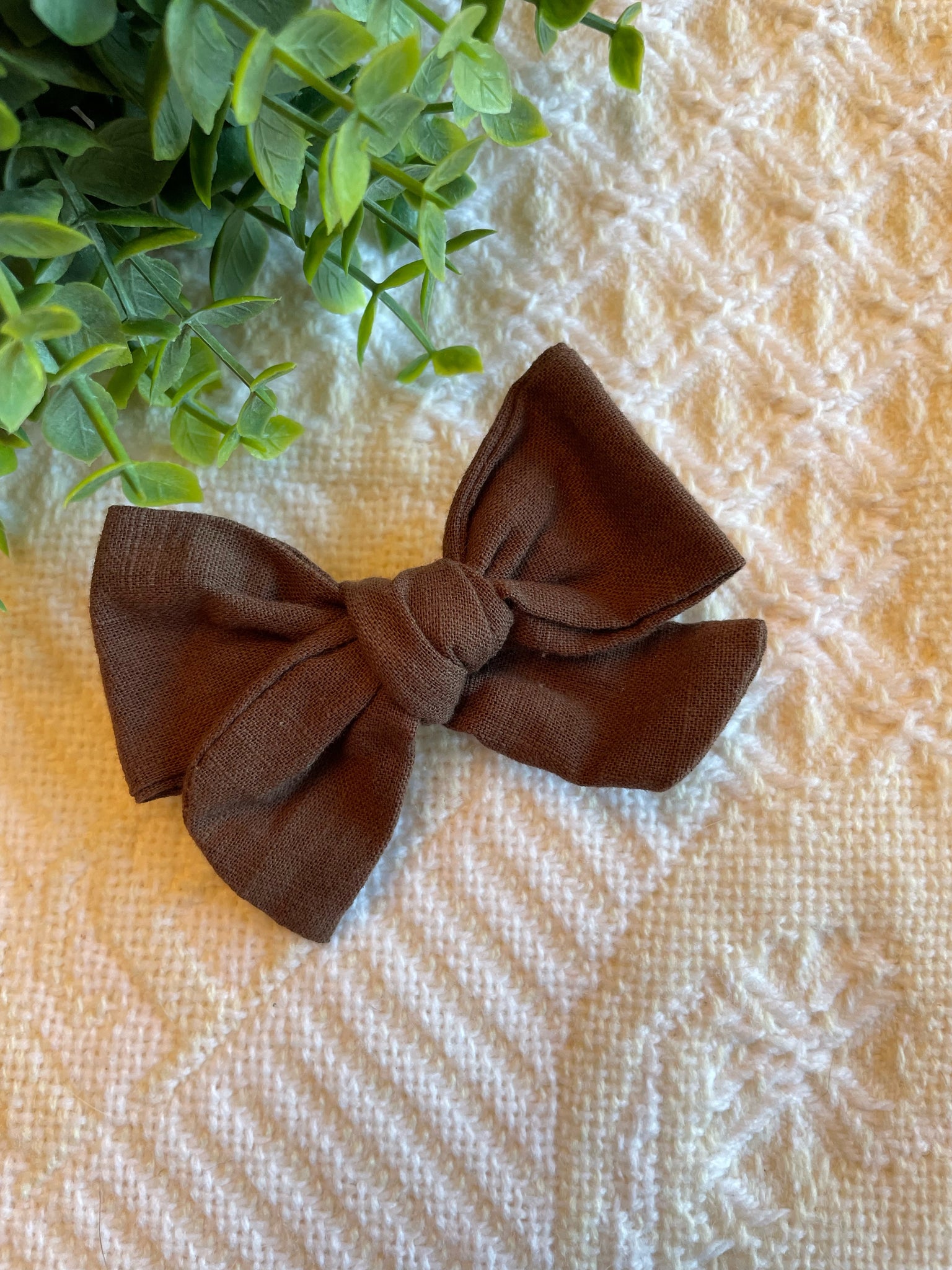 Brown Linen Bow Knot