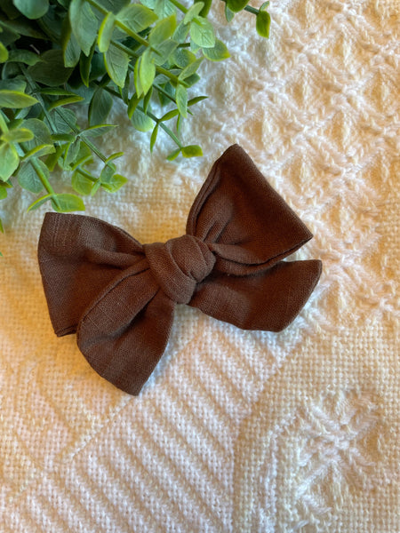 Brown Linen Bow Knot