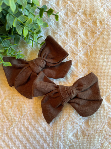 Brown Linen Bow Knot