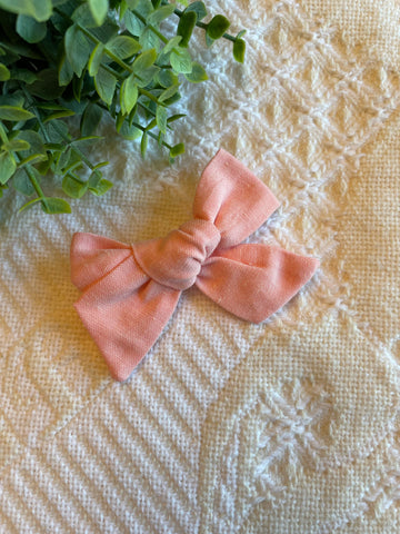 Pink Linen Bow Knot