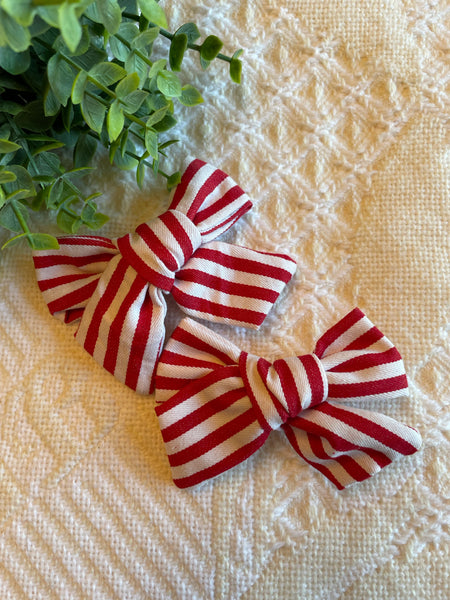 Red Stripe Bow Knot