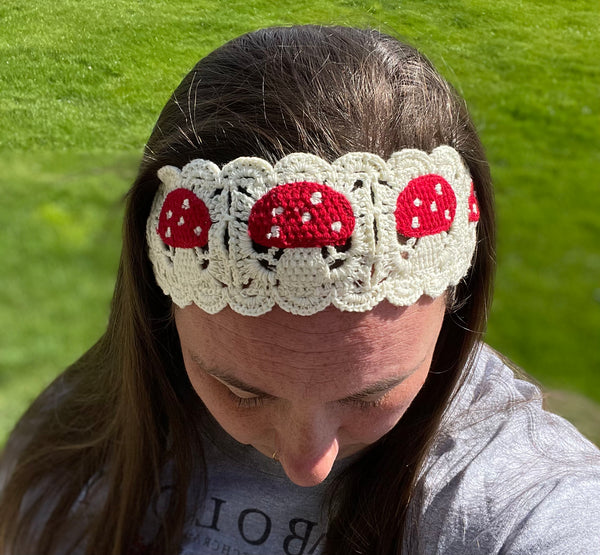 Crochet Mushroom Headband